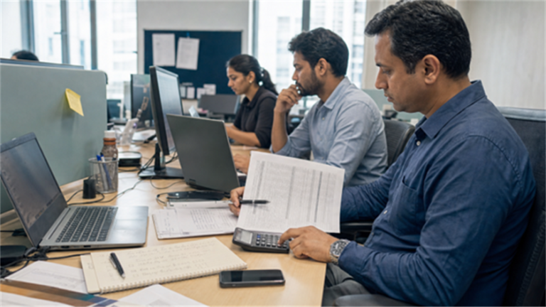TMC operations team member manually processing a corporate travel booking request
